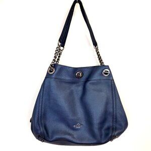 Coach Blue Leather Shoulder Bag